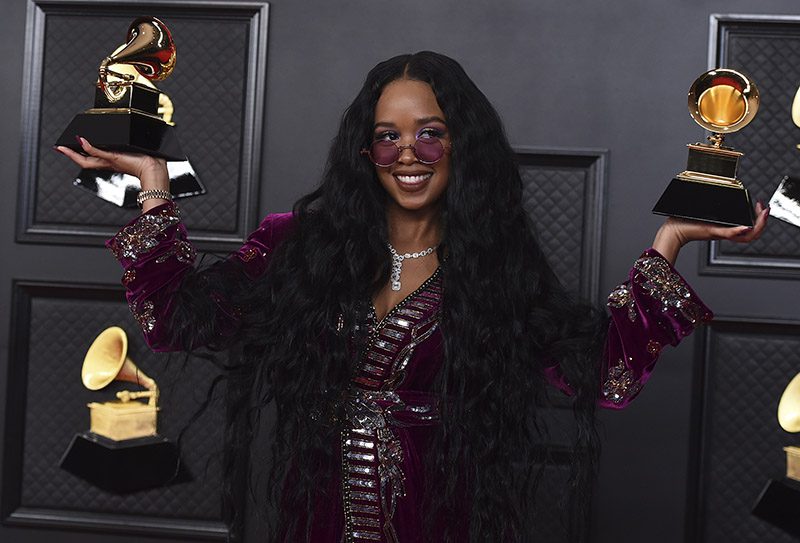 After top Grammy win, singer H.E.R. is heading to the Oscars 1 AP21074129070955