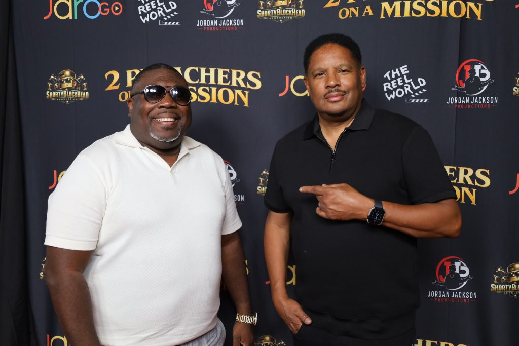 2 Preachers producers JaroGO Dr Len Gibson Wayne Overstreet red carpet premiere atl IMG 6803 X4
