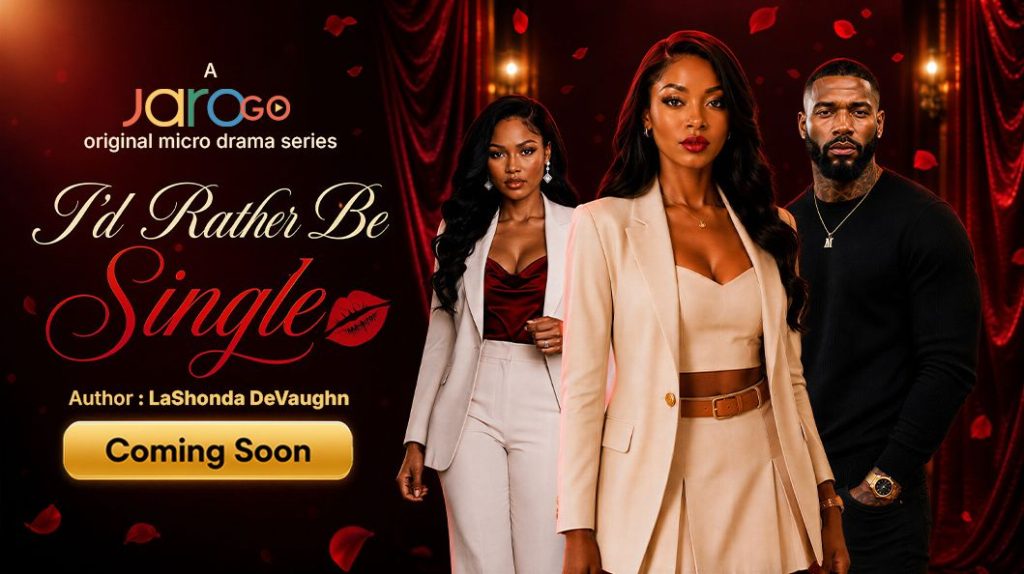 Promotional artwork for JaroGO original vertical micro-drama I’d Rather Be Single, created by and starring LaShonda DeVaughn.